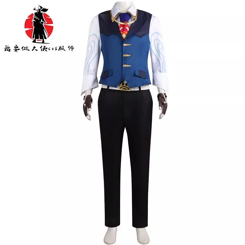 VALORANT-Costume de cosplay de jeu de chambre pour homme, glaPants, gants de la présidence, mounommée, fête d'Halloween, tenues de jeu de rôle de caravane, chaussures