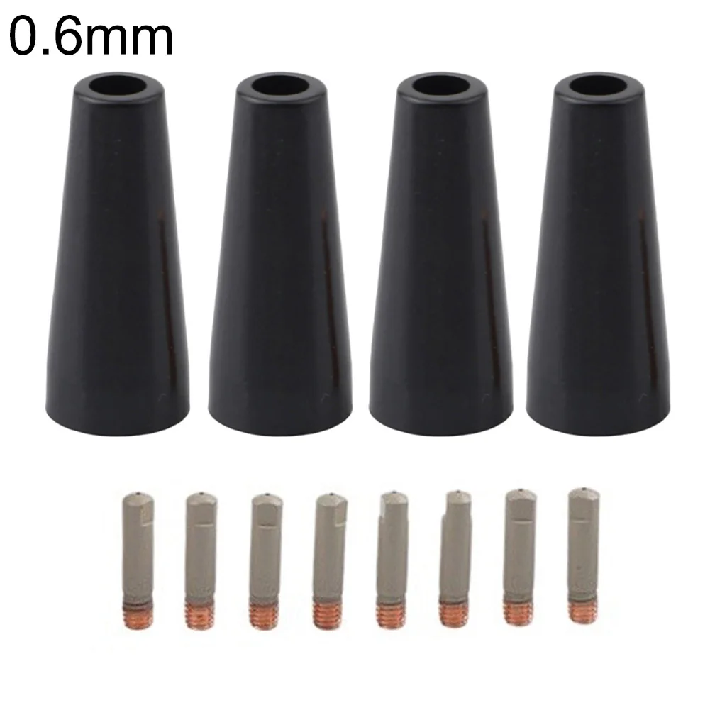 12PCS For MIG Welding Tips Kit for 15AK Torch 4 Gasless Nozzles 8 Copper Brass Coating Tips Standard Aperture Range