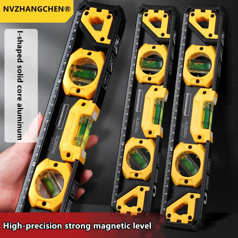 Magnetic High Precision Spirit Level High Bearing Ruler Lever Bubble Balance Ruler for DIY Home Decoration Measuring Tools