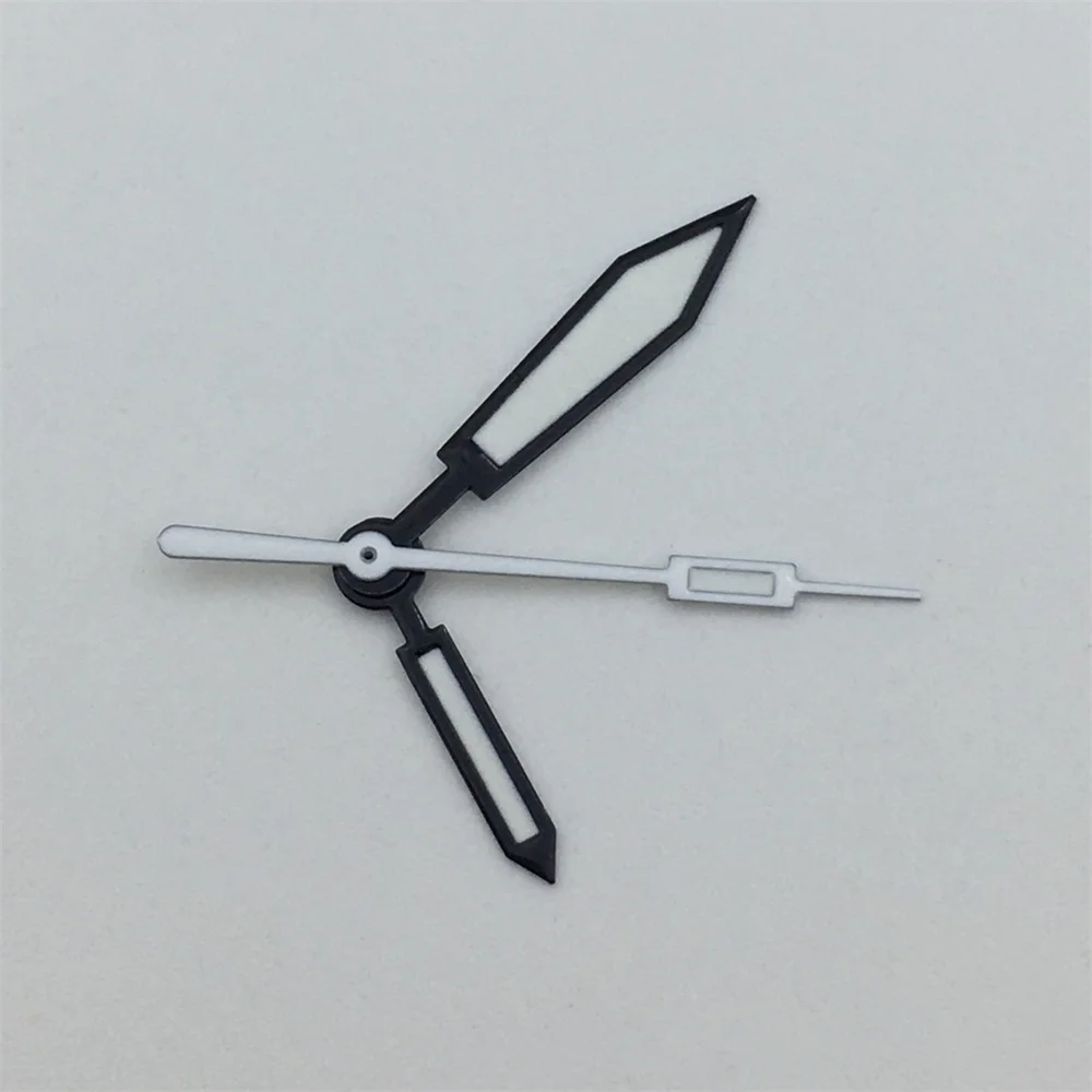 BLIGER watch hands black and white red C3 green luminous for the NH35 automatic movement