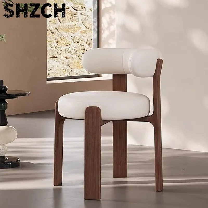 Mid-Century Modern Akzentstuhl mit Hochelastischem Kissen, Massivholz, Gepolstert, Französischer Retro-Schminktisch-Stuhl