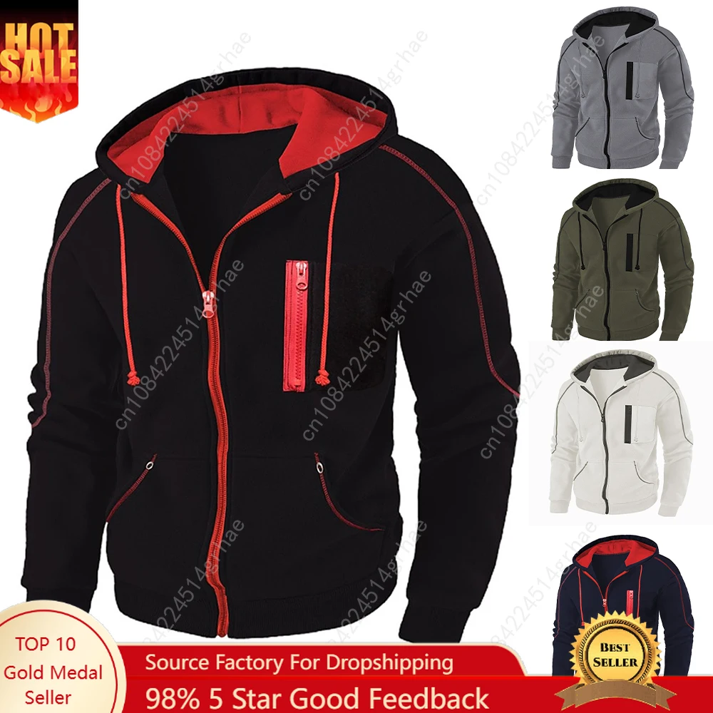 

Men's Full Zip Hoodie Jacket Hooded Plain Pocket Sports Outdoor Daily Sports Hot Stamping Designer Basic Casual Sweatshirts