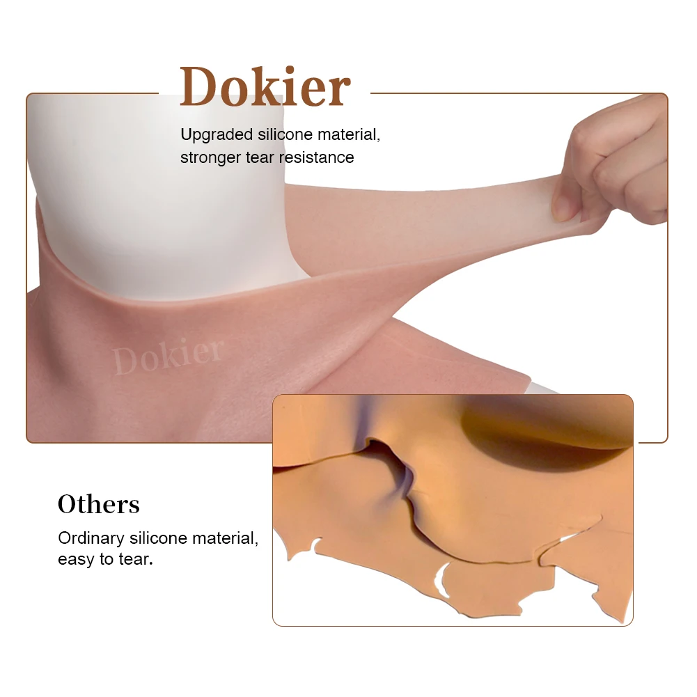 Dokier-Faux Seins Surdimensionnés en Silicone, Formes Réalistes, Plaques de Poitrine, Col Rond