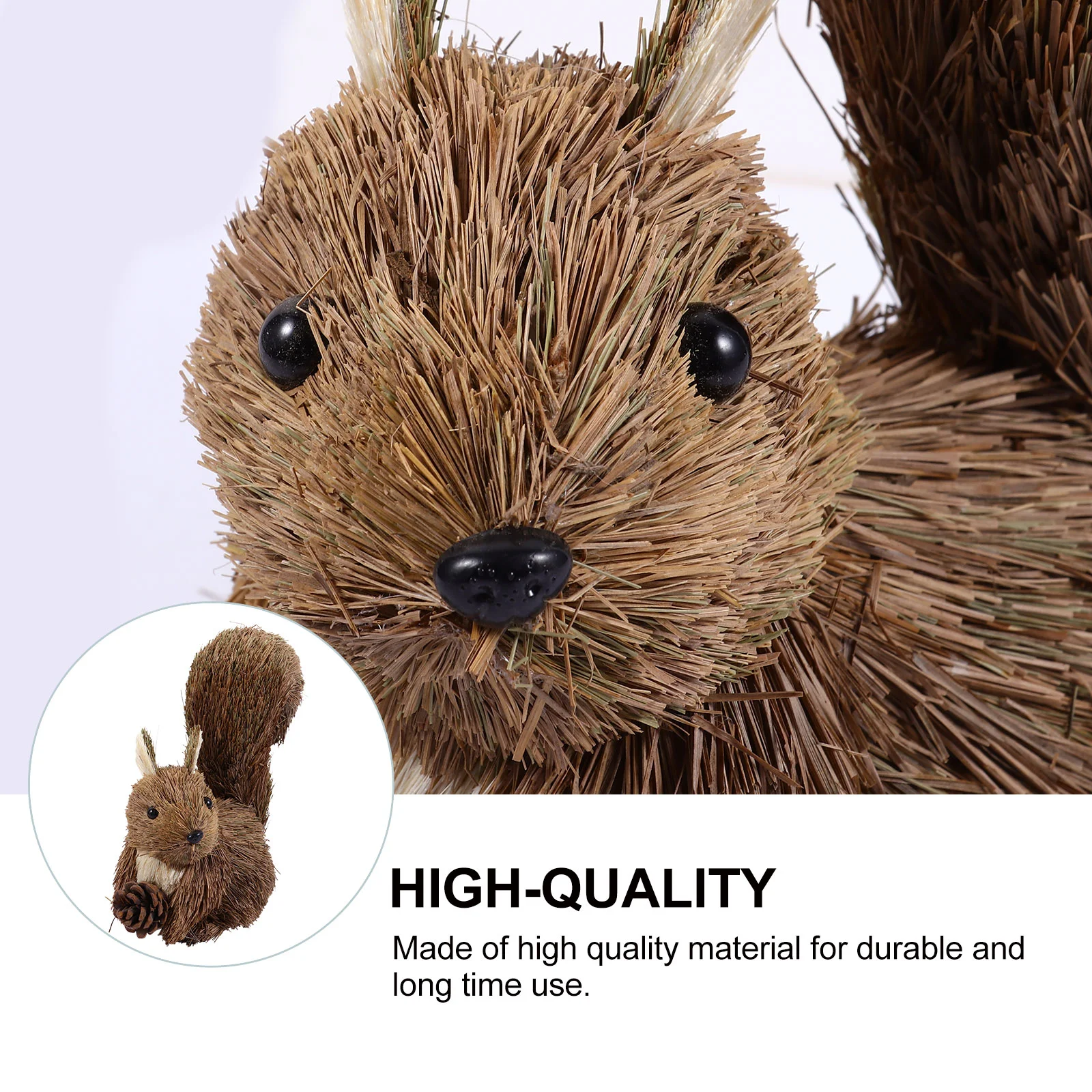 Little Squirrel Xmas Straw Statue Figurines Plush Figure Toys Louse Animal Decor Christmas New Year Party Desktop Decoration