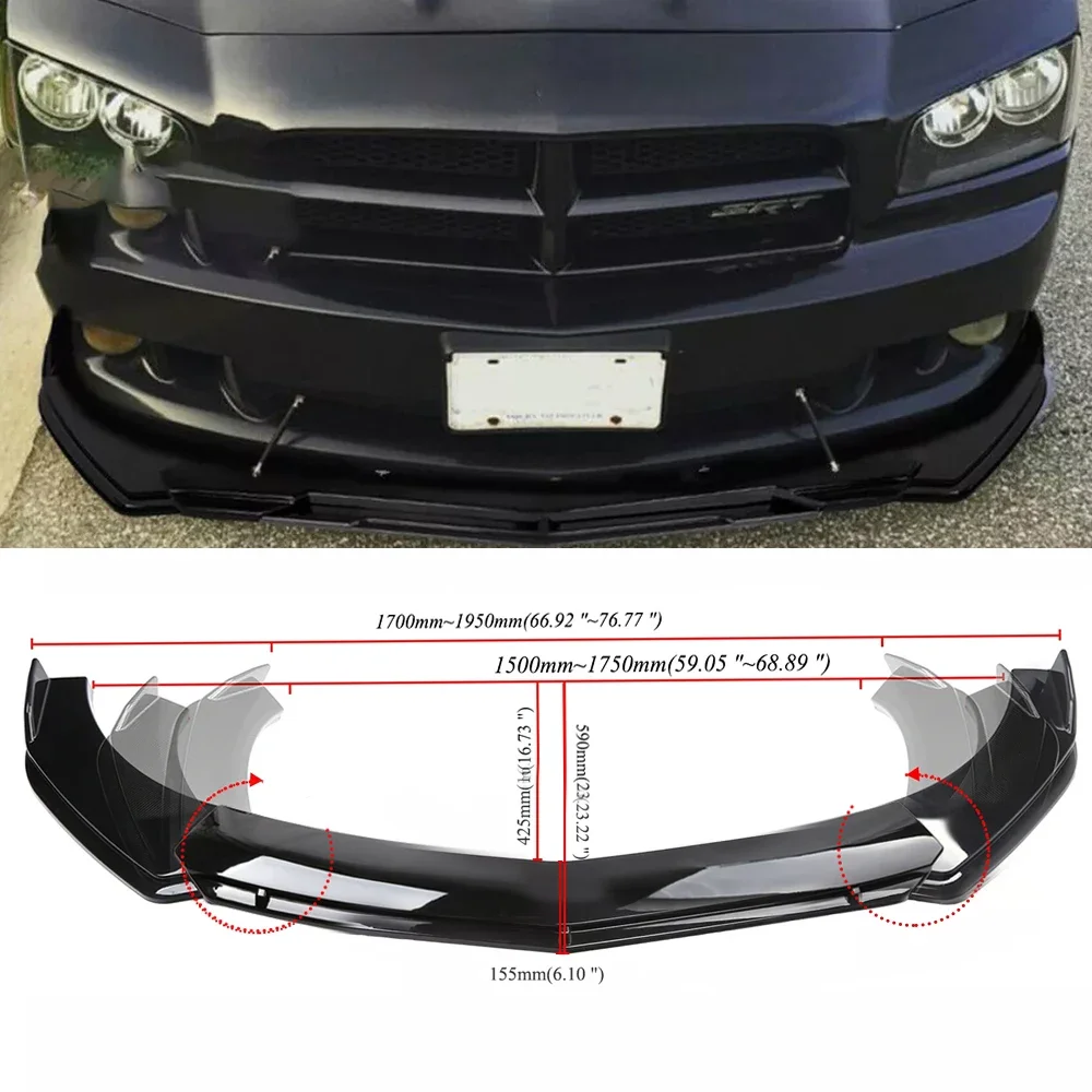 

4PCS Quality ABS Plastic Adjustable Front Bumper Separator High Body Duck Lip Splitter Universal for BMW Benz Honda Volkswagen