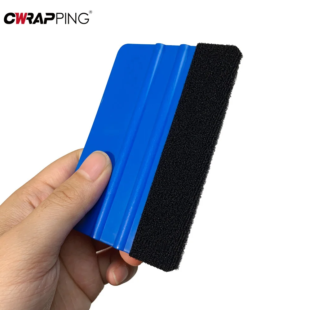 Car Blue Vinyl Carbon Fiber Window Squeegee Scraper Foil Wrapping Suede Felt Scraper Car Styling Sticker Accessories 5/10/20pcs