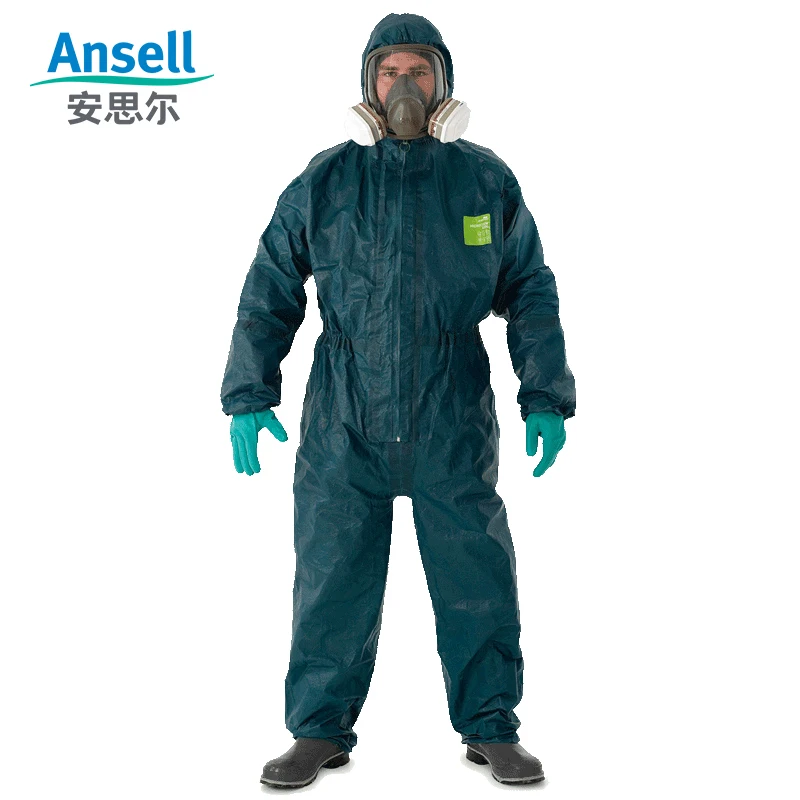 

Ansell 4000 Heavy Duty Chemical Protective Clothing Acid and Alkali Resistant Nuclear Resistant Coveralls Chemical Laboratory