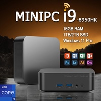 Gaming Mini PC Intel Core i9 8950HK Windows 11 Pro 16GB DDR4 1TB SSD WiFi6 M.2 UHD Graphics 1000Mbps Portable Mini PC Desktop
