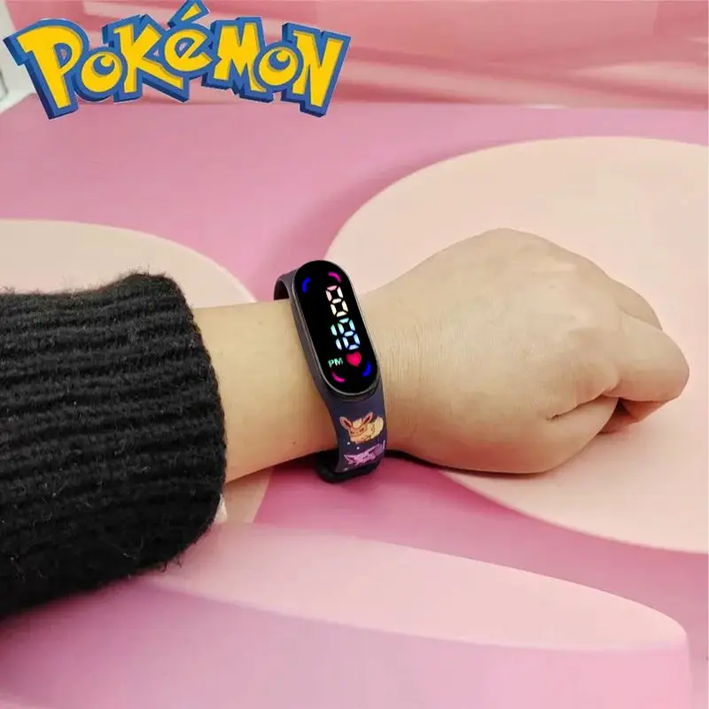 Pokémon Pikachu Gengar Cute Digital Watch Toy Kawaii Anime Figure Couple Watch Electronic LED Student Watch Kids Birthday Gifts