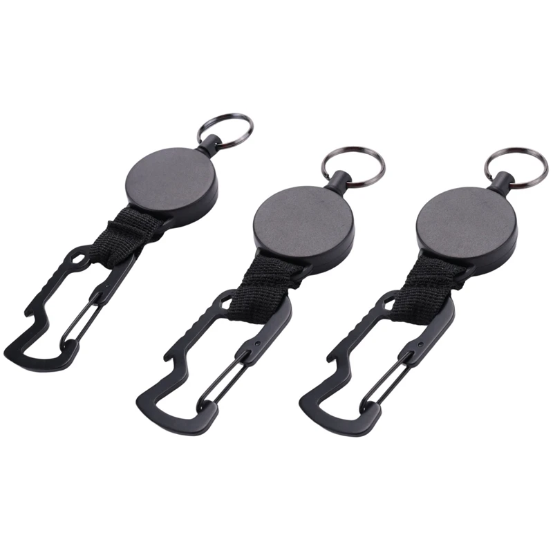 9 Pack Retractable Keychain - Heavy Duty Badge Holder Reel With Multitool Carabiner Clip,Key Ring With Steel Wire Cord