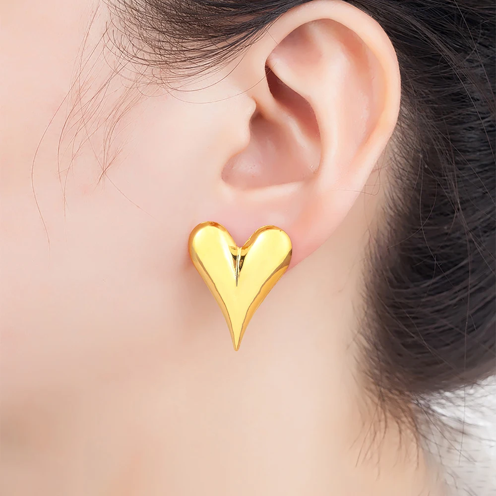 Classic New Design Love Heart Shape Zircon Charm Stud/Drop Earrings For Women Irregular Geometric Ear Jewelry Accessories Gifts