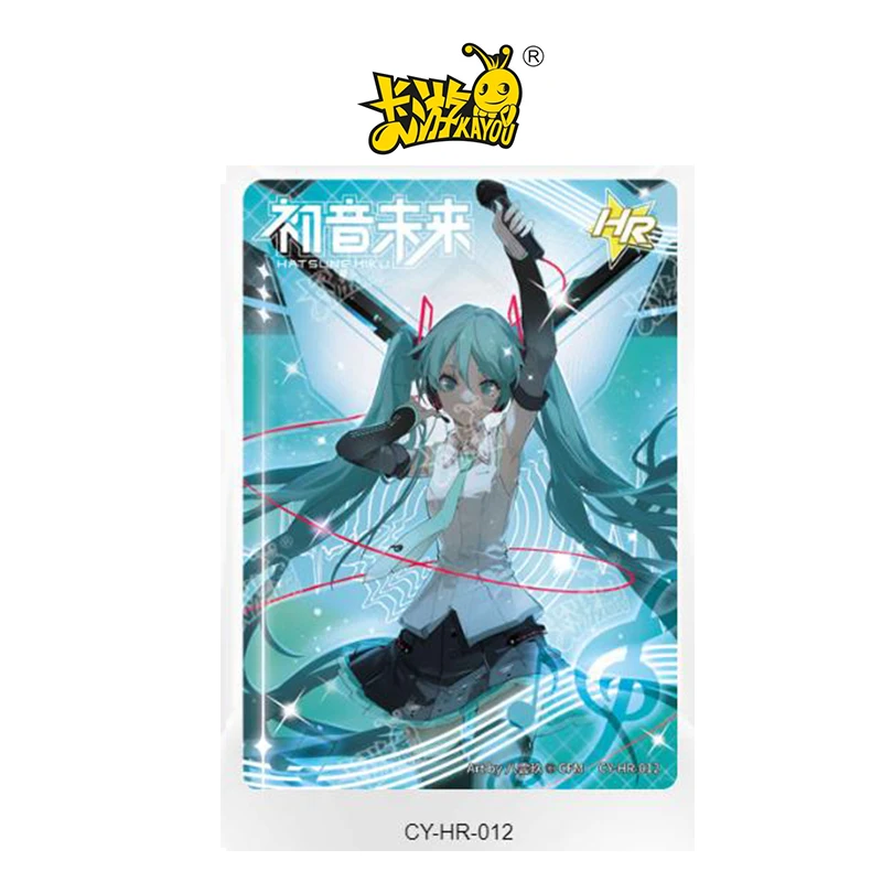 Kayou HR series (001-012) Hatsune Miku MEIKO Anime characters Collection card Cartoon toys Bronzing flash card Christmas gift