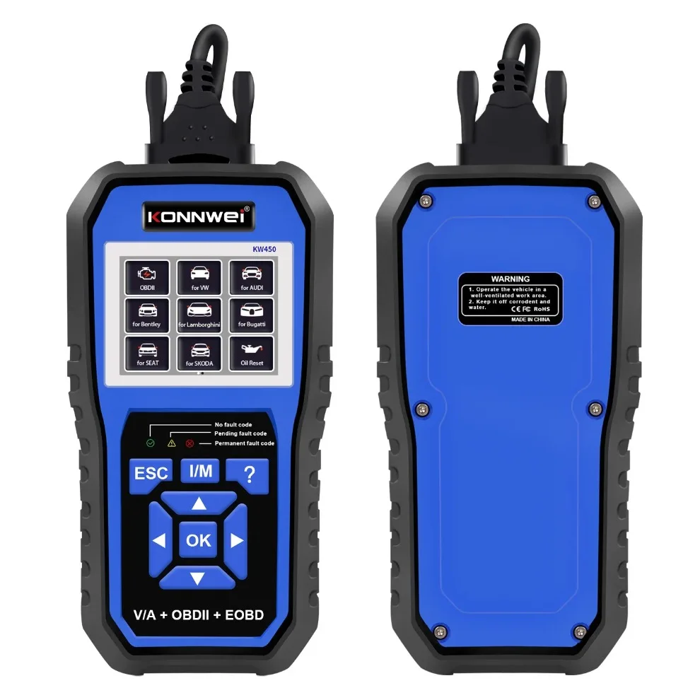

KONNWEI KW450 OBD2 Diagnostic Tool for VAG Cars VW Audi ABS Airbag Oil EPB DPF SRS TPMS Reset Full Systems Scanner COM
