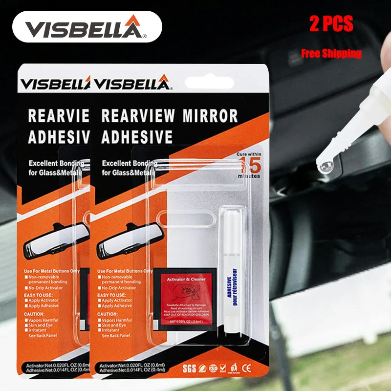 VISBELLA 2PCS CAR Interior Rearview Mirror Adhesive Super Glue Bonding Glass Repair Accessories Tools For Auto