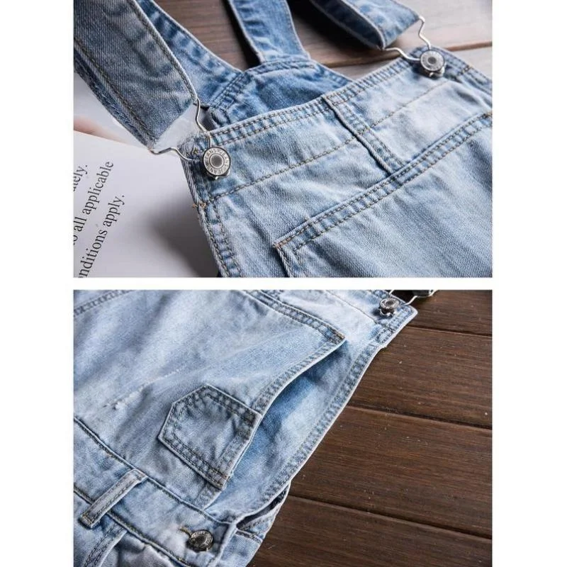 

Waed Loose Denim Overalls High Waist Mid-Size High Elasticity Winter Collection Women's Fashion Wide Leg Strap Pants