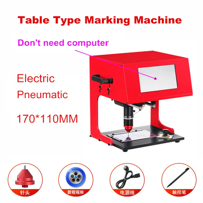 Máquina de Gravação Elétrica Pneumática da Máquina da Marcação da Placa de Identificação de 170x110 mm para Peças de Metal