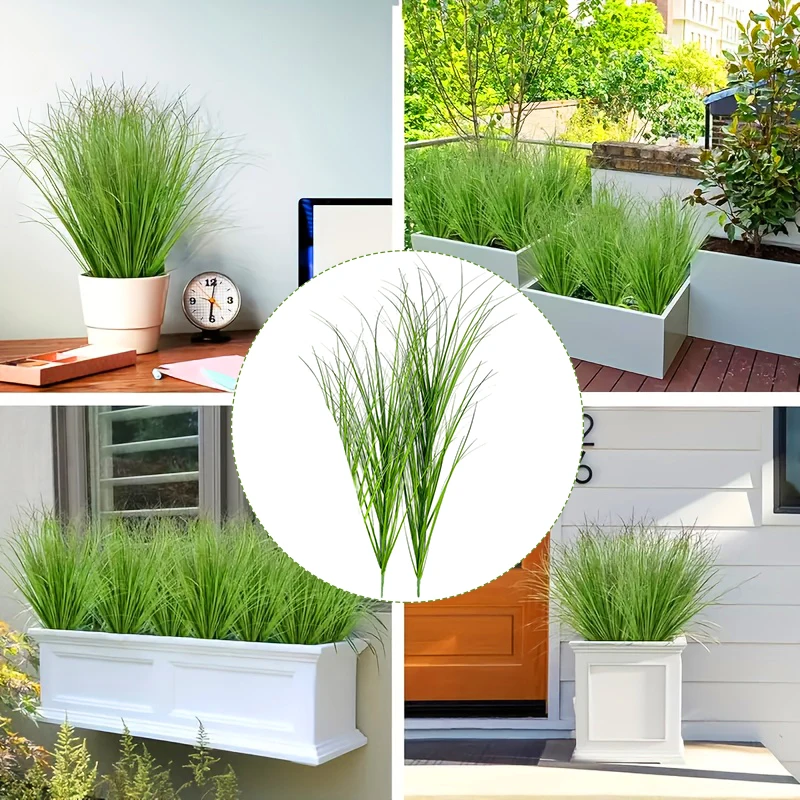 16 unidades de plantas simuladas, hierba de caña Artificial, cebolla falsa, plantas de hierba, planta verde Tropical, ramo de hojas, decoración del hogar para jardín de boda