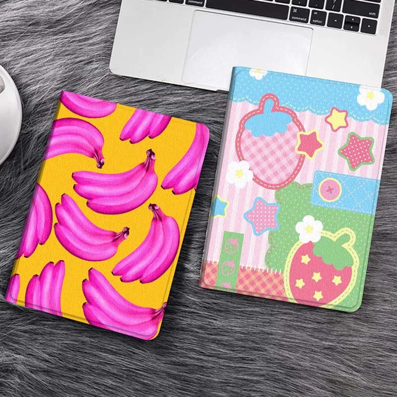 

Cartoon Pink Banana Pattern Tablet Case For Samsung Galaxy Tab S7 S8 S9 S10 FE Lite Gift