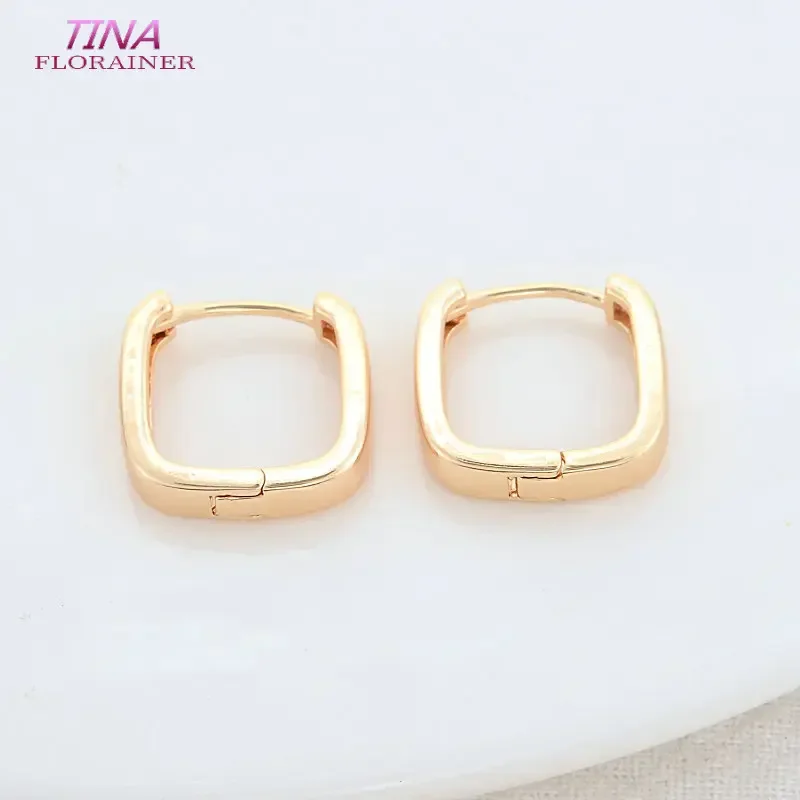 15.5MM 14K Gold Color Brass Square Earrings Hoops High Quality Jewelry Making Supplies Diy Findings Accessories