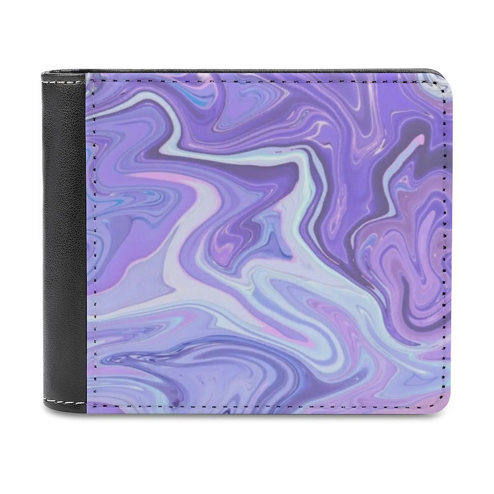 Purple Paint Holographic Fashion Credit Card Wallet Leather Wallets Personalized Wallets For Men And Women Holographic