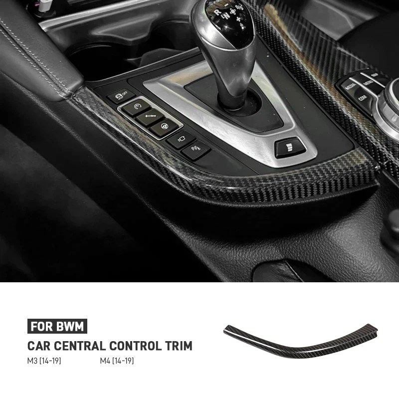 

For BMW M3 M4 F80 F82 F83 2014-2019 Real Carbon Fiber LHD RHD Car Gear Shift Side L Shape Strips Panel Trim Interior Accessories