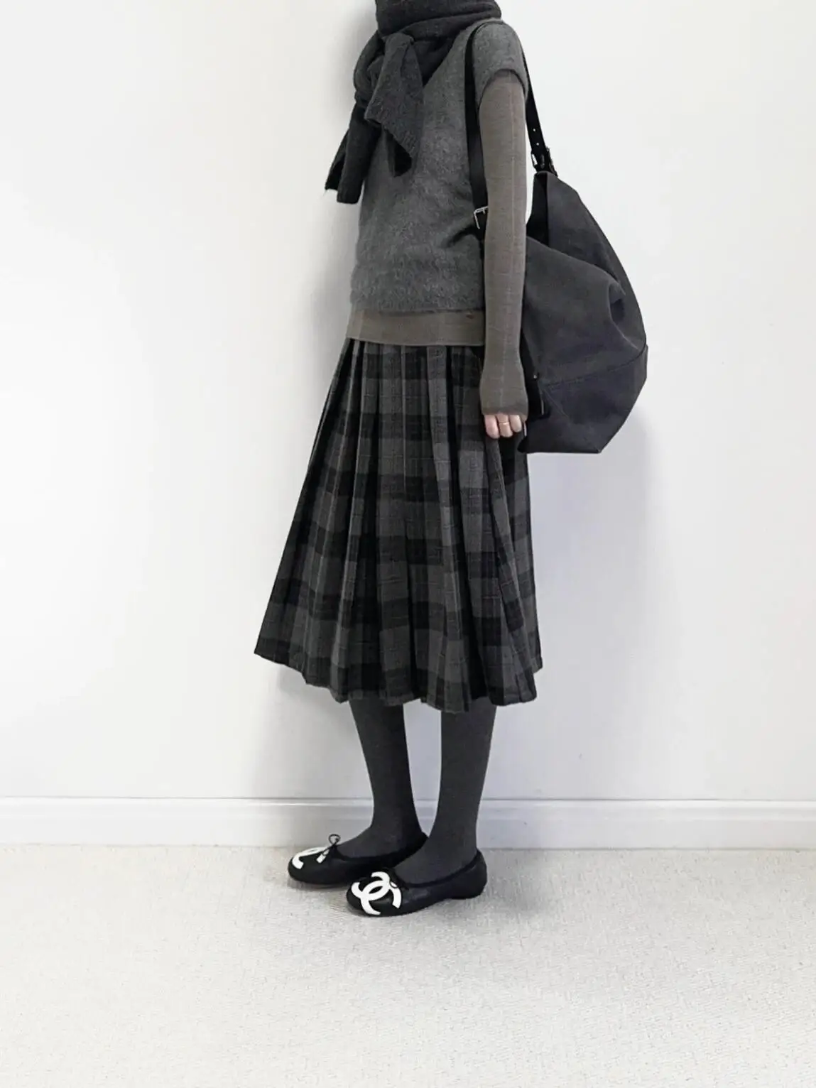 High Waist A-Line  Skirt Women's Autumn Winter New Style Quality Wool Plaid Skirt City Commute Casual Daily Travel
