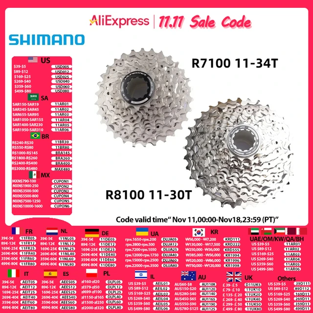 Shimano 105 R7100 Ultegra R8100 12 Speed Road Bike Bicycle Cassette R7100  11-34T 11-36T Freewheel R8100 11-30T 11-34T K7 12s - AliExpress 18