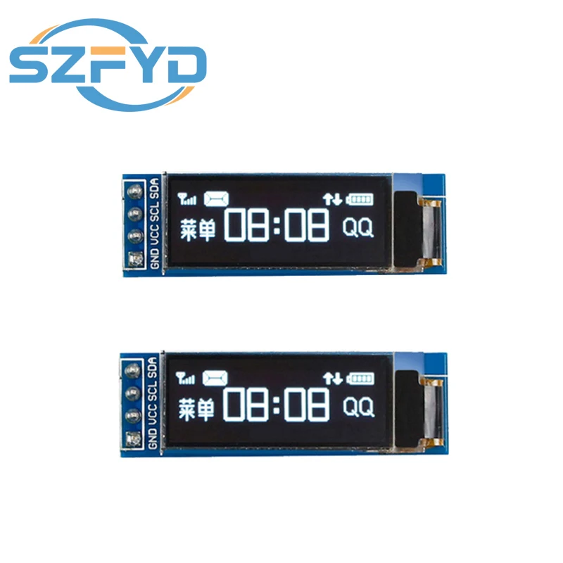 0.91 Inch 128x32 IIC I2C White / Blue OLED LCD Display DIY Module SSD1306 Driver IC DC 3.3V 5V For Arduino