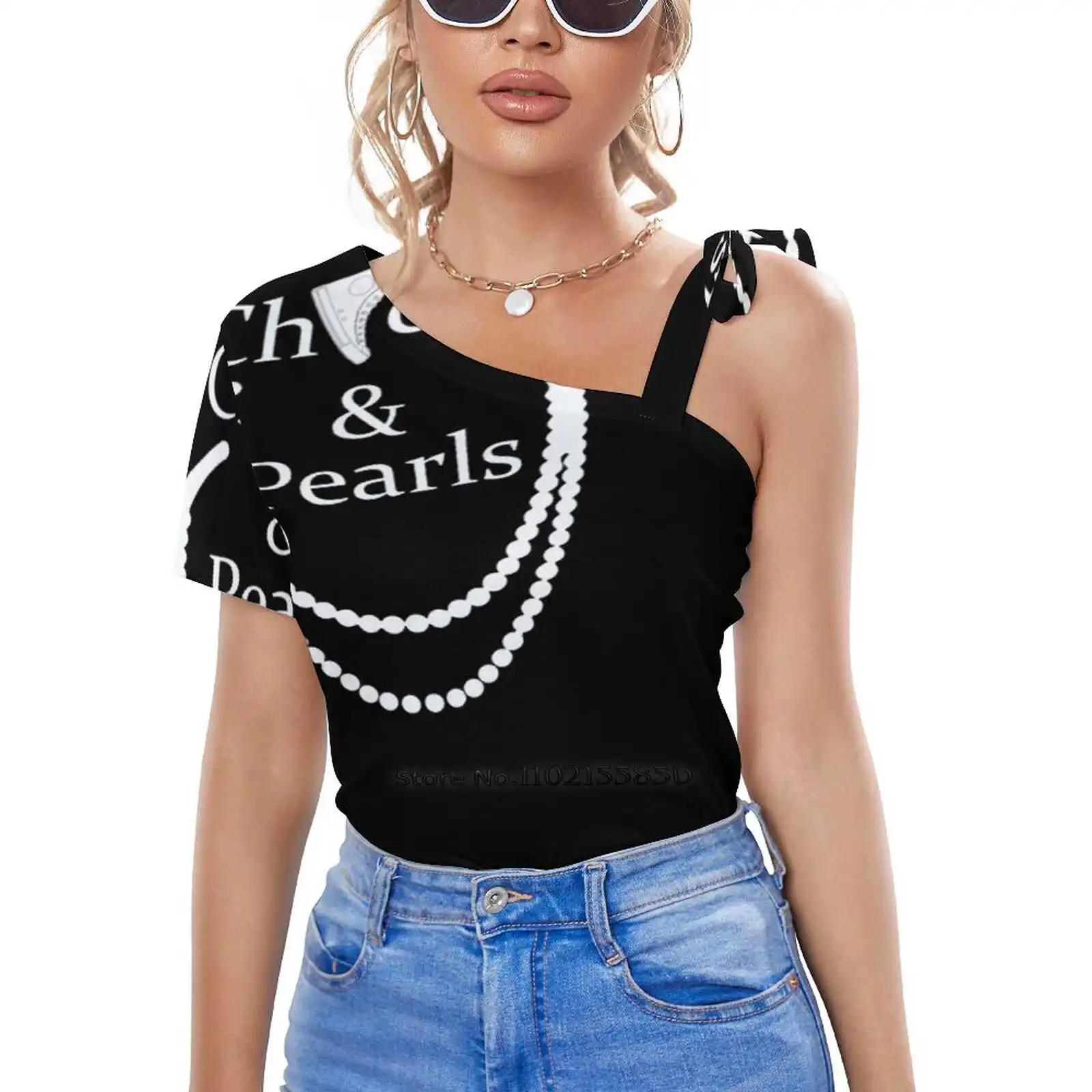 Chucks And Pearls Chucks And Pearls 2021 Women Print T-Shirt Summer Casual Tops Streetwear T Shirt Boho Ladies Top Chucks And