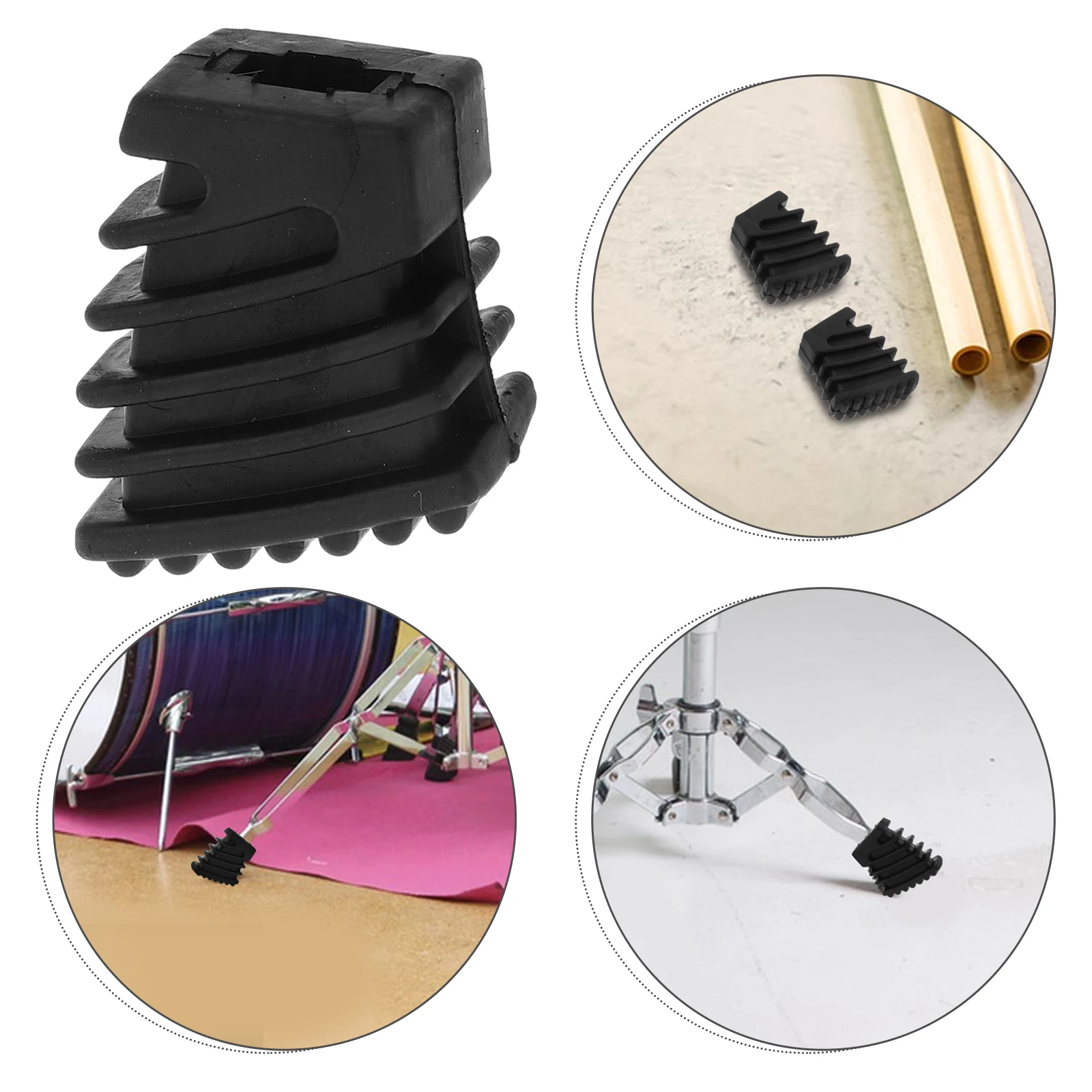 

9 Pcs Drum Foot Mat Replacement Parts along with Dampening Pads Rubber Leg Mount Practice Anti Skid Feet