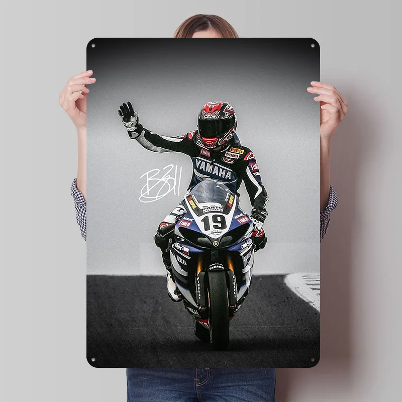 Ben Spies-letrero de estaño para motocicleta Racer, póster artístico de pared, arte de murales, carteles de Metal Vintage para decoración de cueva de hombre, decoraciones de garaje