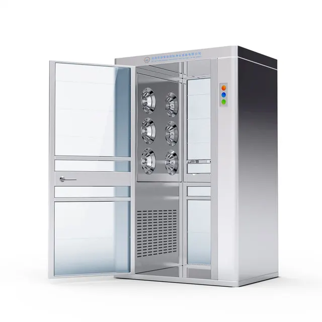 COOFULL New Industrial Clean Room Stainless Steel Sliding Air Shower with 99.99% Filter Efficiency ISO9001 Certified