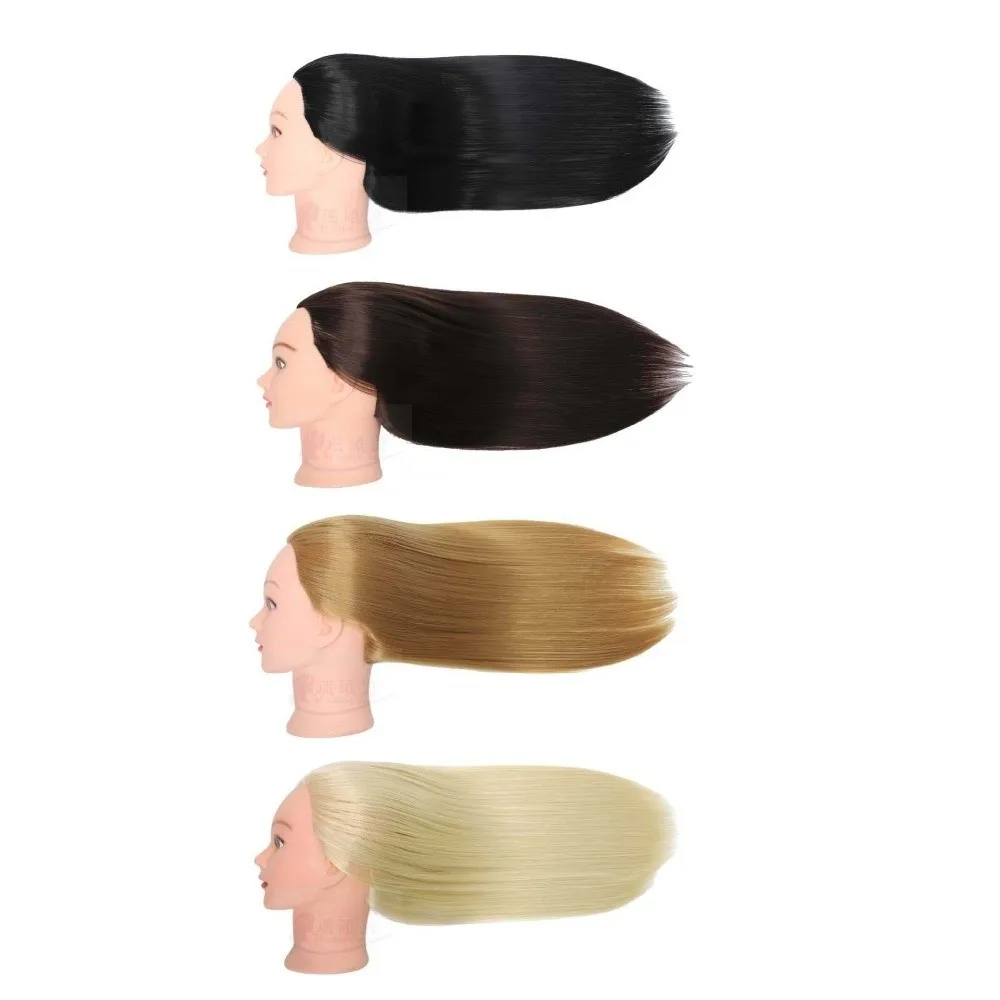 Synthetic Adult Manikin Head Head Model Creative Long Hair Training Head Natural Straight Hairstyle Manikin Head Salon