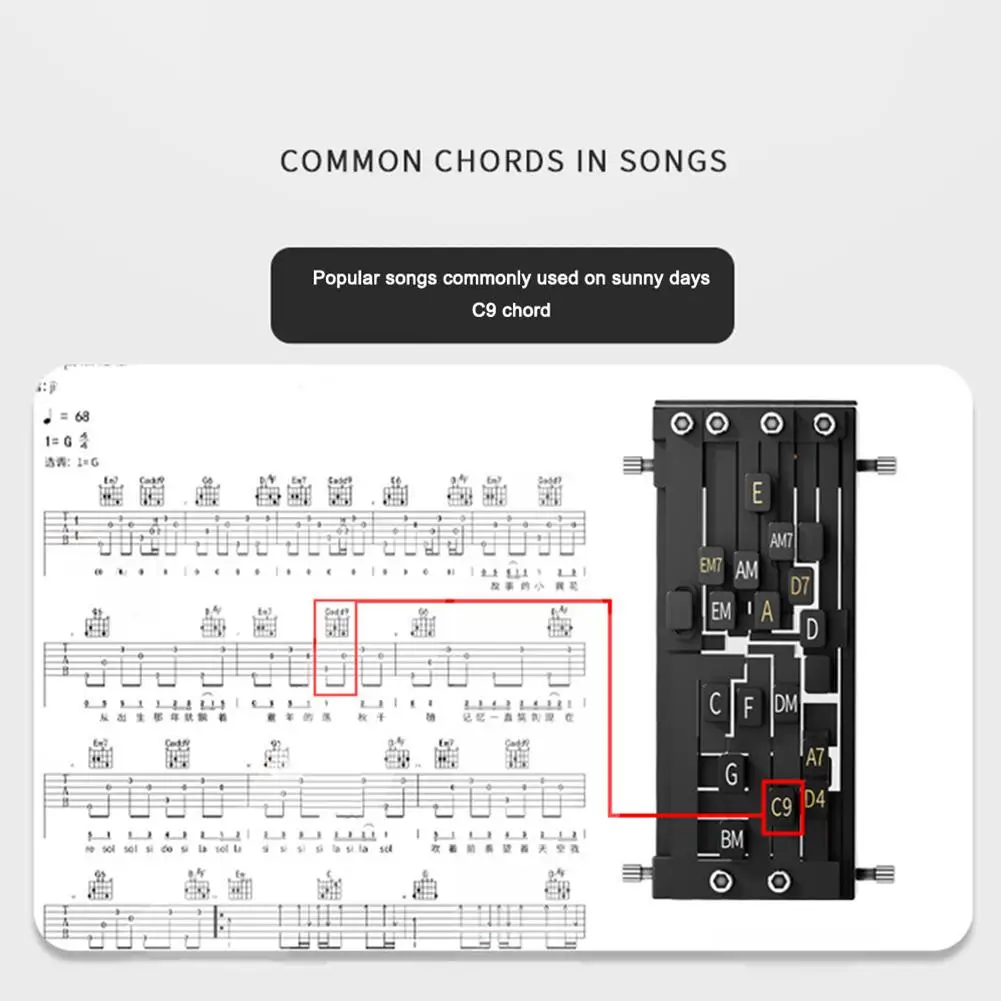 Guitar Aid Chords Trainer Educational Useful Teaching Guitar Learning System Practical for Beginners Scale Assistant Guitar C3M6