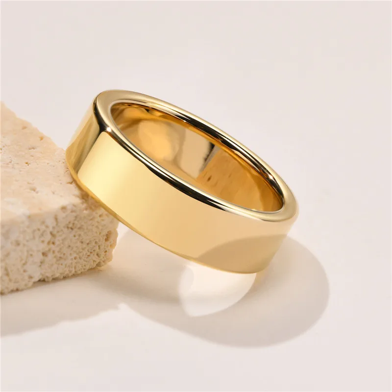 Tigrade Goldfarbener Wolframkarbid-Ring 2/4/6/8mm Unisex Ehering Anillos Mujer Anels Luxus Herren- und Damenring – Detail 4