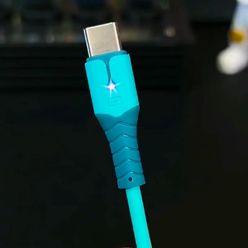 USB Type A To USB Type C Or Micro USB Liquid Silicone Data Cable With Light Applicable Android TYPE-C Huawei 5 Mobile Phone