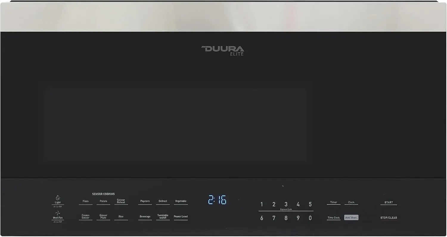 Microwave Oven Built-in 1000-Watts with 10 Power Levels Pre Settings and Express, Sensor and Speed Cooking and Silen