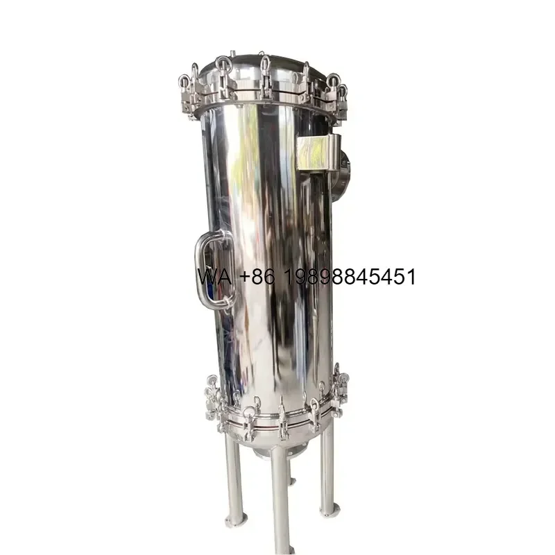 Wmwmnu for Water Wine Juice Honey Stainless Steel Filtration Multi Cartridge SS304 316L Housing Vertical Style Manual