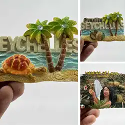 Seychelles Lslands Refrigerator Sticker Travel Souvenir Three-dimensional Decorative Artifact Resin Hand-painted Magnet Birthday