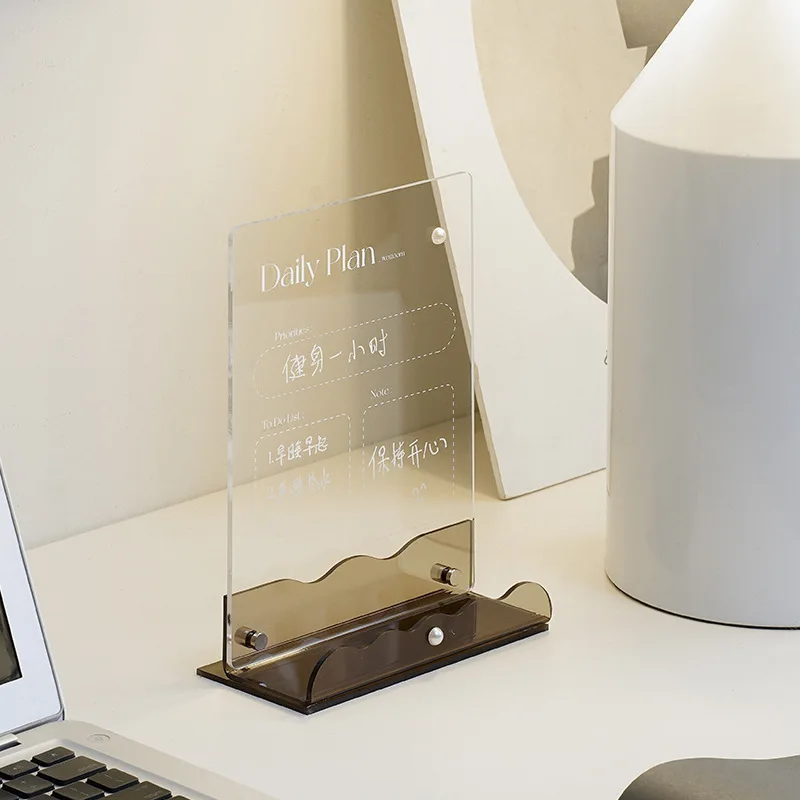 

Modern Minimalist Acrylic Desktop Memo Stand - Office Desk Organizer Luxury Entryway Decor Home Artwork Craft Decoration