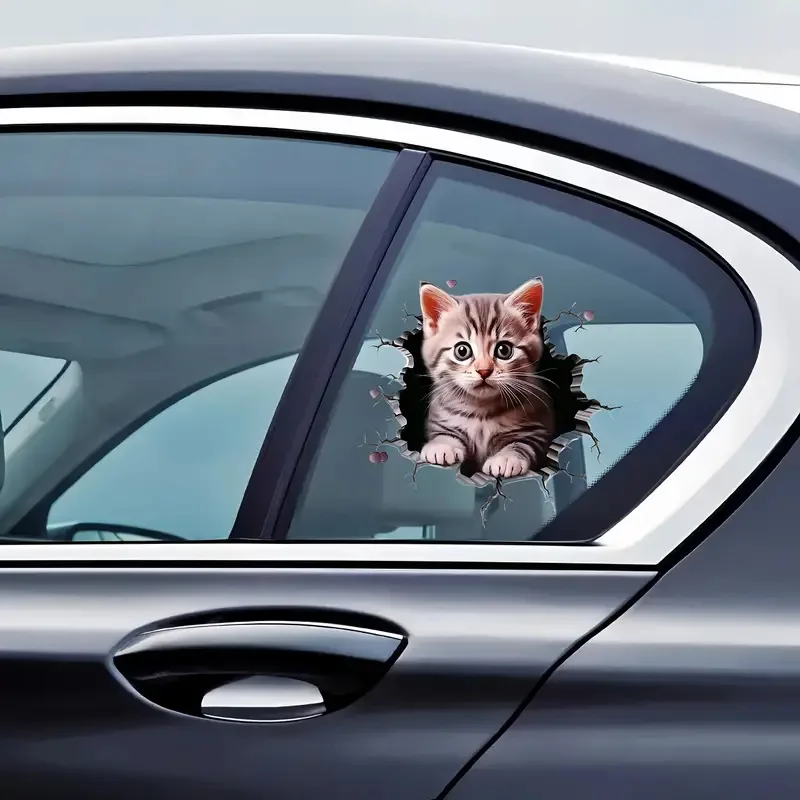 3D Car Motor Sticker Cute Cat Cat Personalised Block Body Scratch Auto Motorbike SUV Window Laptop Universal Decoration Decals image 4