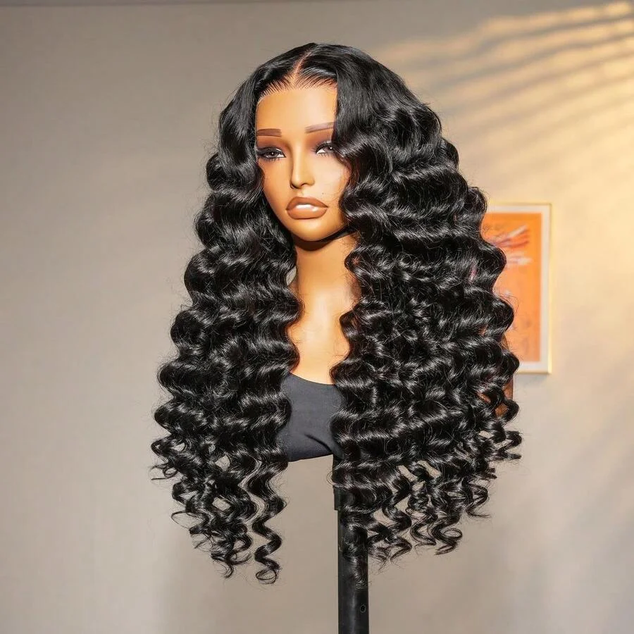 Onda profunda curta perucas de cabelo humano natural preto remy brasileiro 13x4 hd perucas frontais de renda transparente pré arrancadas perucas frontais de renda