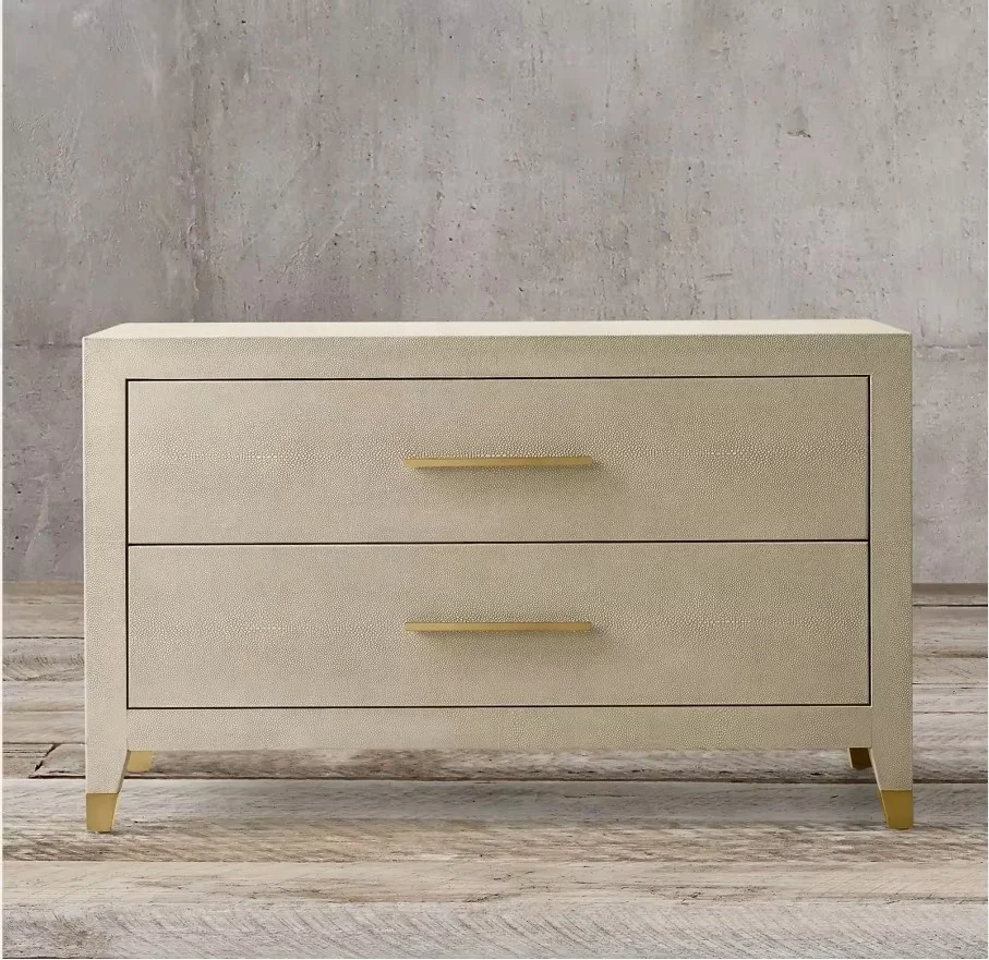 Antique Furniture American Style Antique Stone Bedroom Bedside Table Storage 2 Drawers Italian Light  Modern Simple
