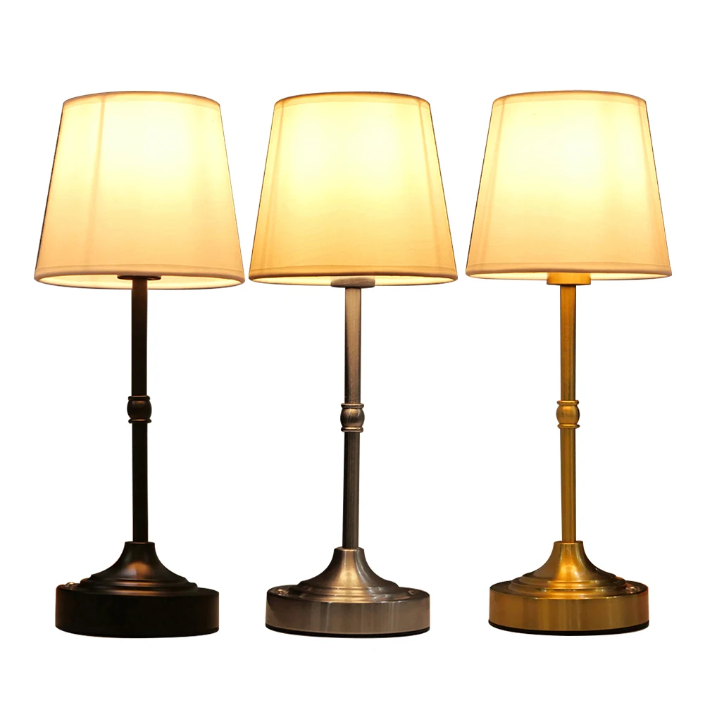 โคมไฟตั้งโต๊ะหรี่แสงได้ไฟอ่านหนังสือตกแต่ง USB ชาร์จบรรยากาศวินเทจแสงผ้าโคมไฟสำหรับห้องนอนห้องอ่านหนังสือ