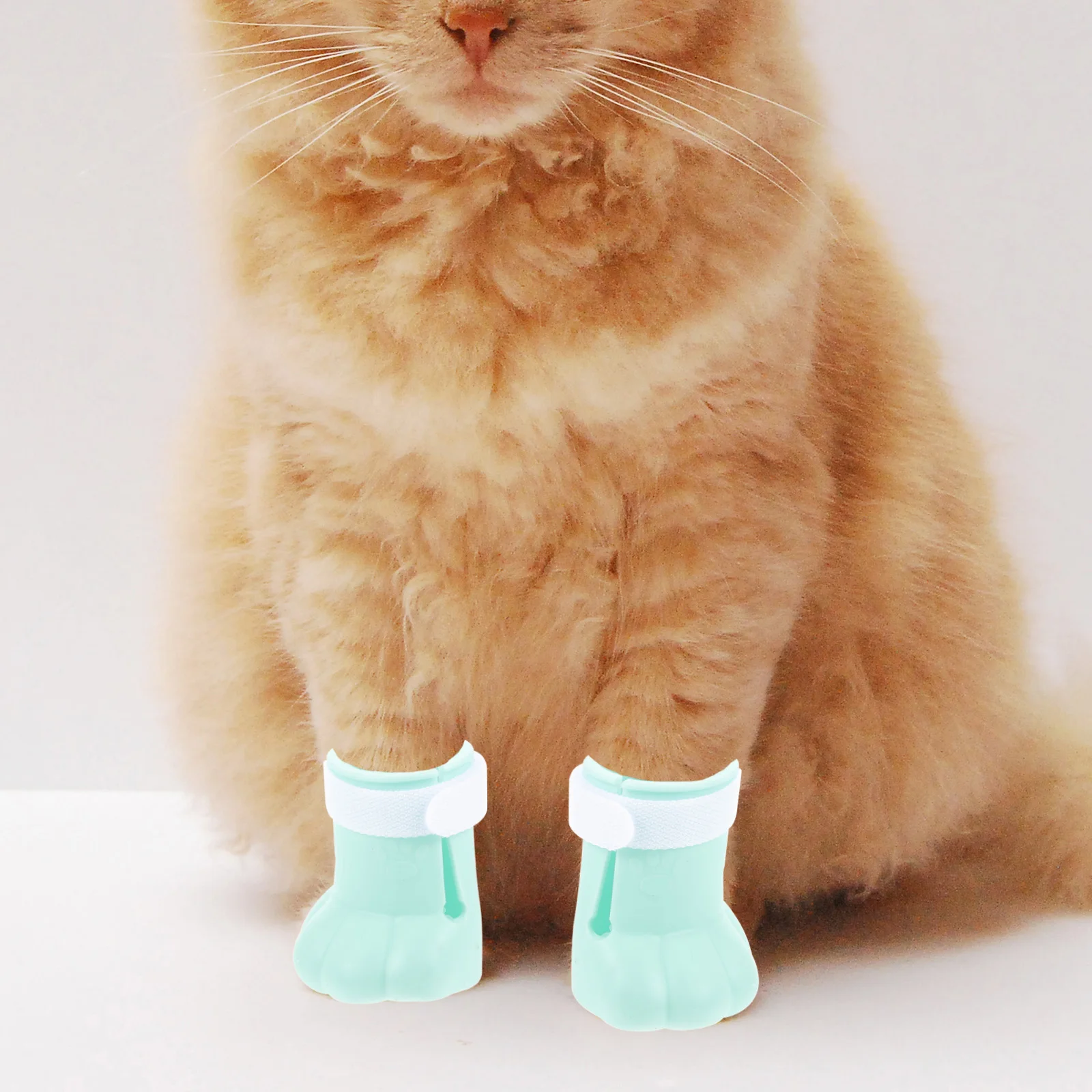 

4Pcs Silicone Cat Paw Covers Anti-Scratch Protective Boots Bath Grooming Nail Covers Cat Shoes Shoes for Cats Boots for Cats