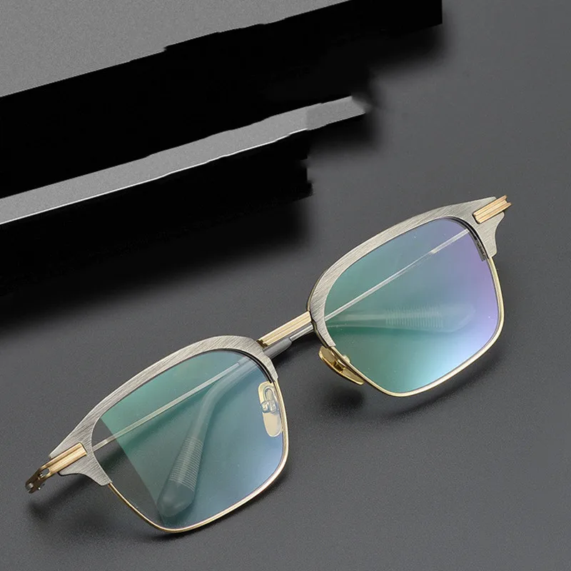 

Retro Pure Titanium glasses frame men Japan designer brand optical eyewear Myopia Presbyopia women prescription eyeglasses