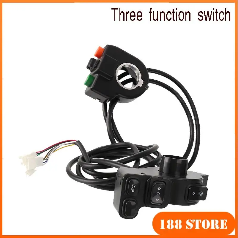 

Three in one switch, headlight switch, handle horn switch with turn signal function, suitable for electric scooters