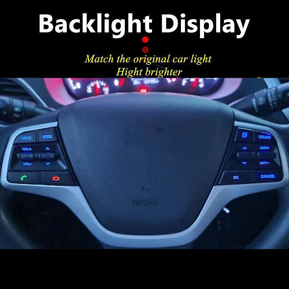 LH الجانب الأيسر أزرار التحكم عجلة توجيه سيارة سيارة التصميم زر التبديل أزرار حجم لشركة هيونداي سولاريس 1.6L 2017-2022