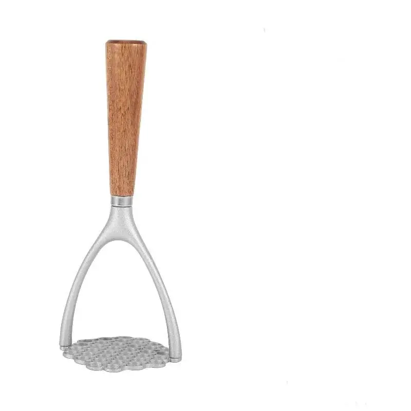 Aluminum Manual Potato Masher Wooden Handle Vegetable Fruit Garlic Press Ricer Household Kitchen Food Crushing Gadget