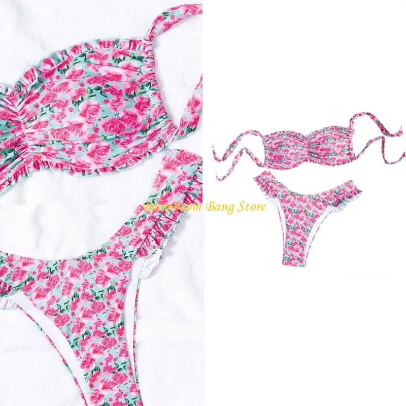 270C 2 mảnh xù xe Tankini cho phụ nữ in đồ bơi Thiết kế riêng biệt mặc đồ đi biển thoải mái